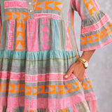 Dominika | Boho midi šaty se vzorem