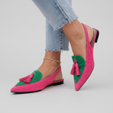 Růžena | Elegantní Dvoubarevné Mules se Střapci