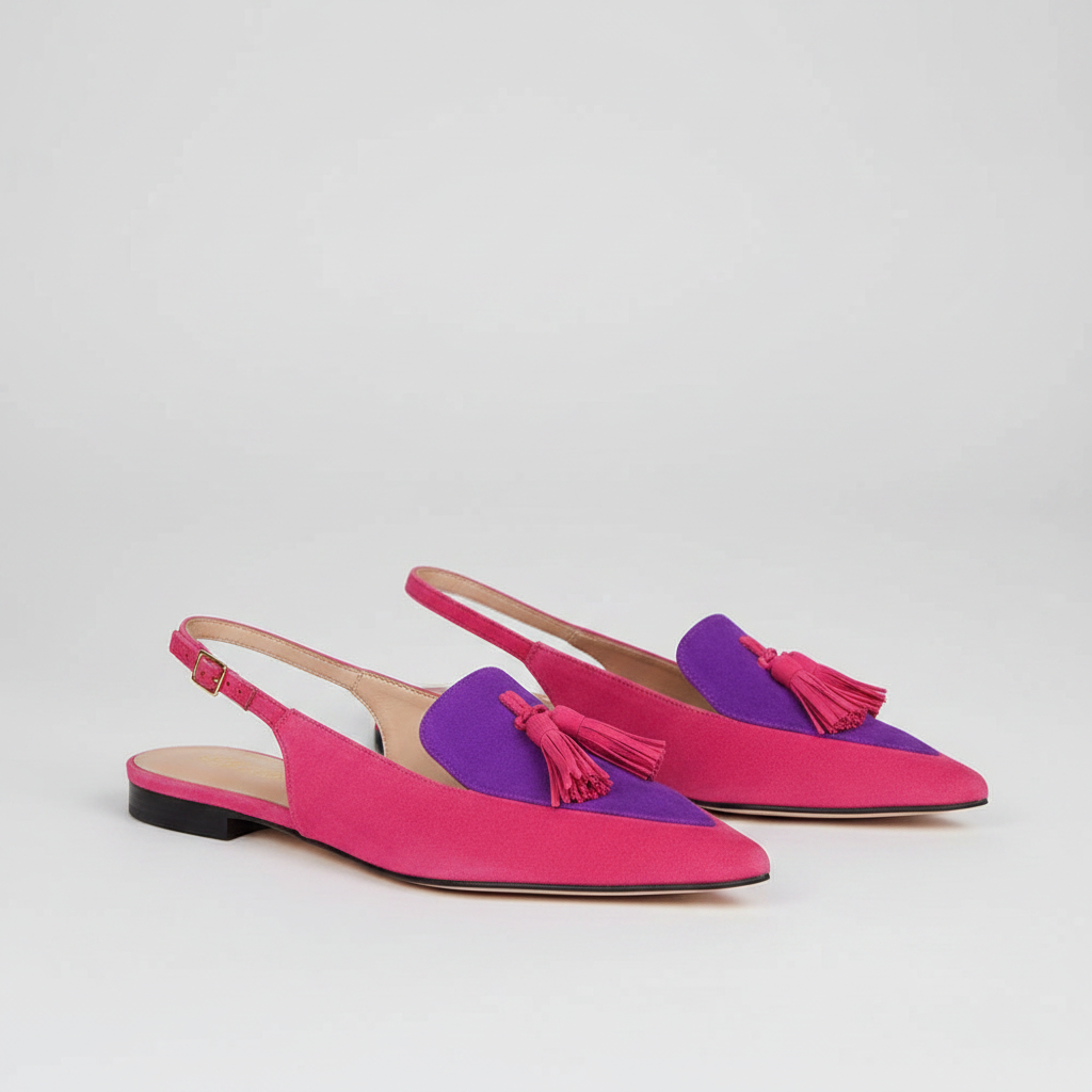 Růžena | Elegantní Dvoubarevné Mules se Střapci