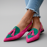 Růžena | Elegantní Dvoubarevné Mules se Střapci