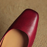 Jaroslava | Kožené Slingback Lodičky s Blokovým Podpatkem