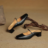 Jaroslava | Kožené Slingback Lodičky s Blokovým Podpatkem