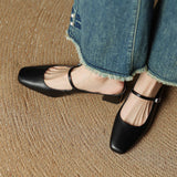 Jaroslava | Kožené Slingback Lodičky s Blokovým Podpatkem