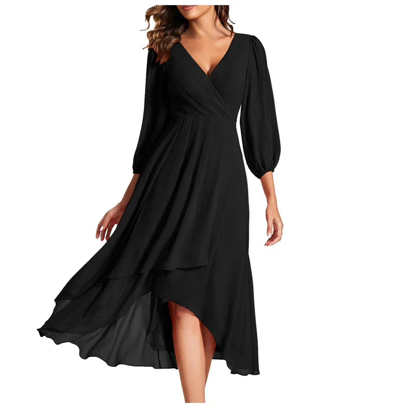 Kristýna | Elegantní midi šaty s asymetrickou sukní