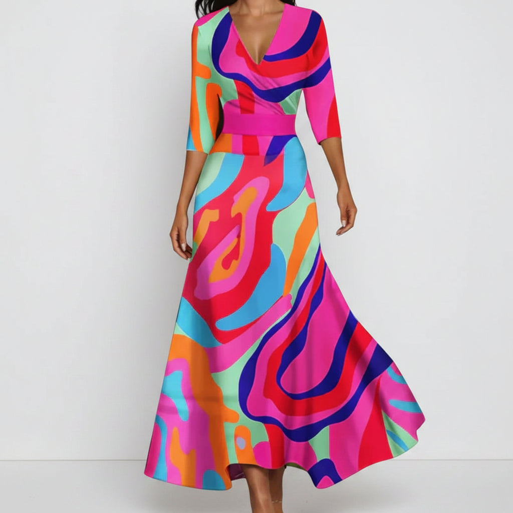 Božidara | Elegantní květinové maxi šaty
