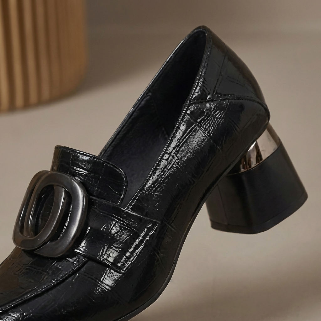 Radmila | Elegantní Kožené Lodičky s Ozdobnou Přezkou