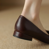 Kamila | Kožené Baleríny S Elegantní Mašlí