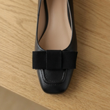 Kamila | Kožené Baleríny S Elegantní Mašlí