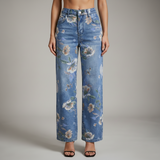 Milena | Květinové Wide Leg Džíny
